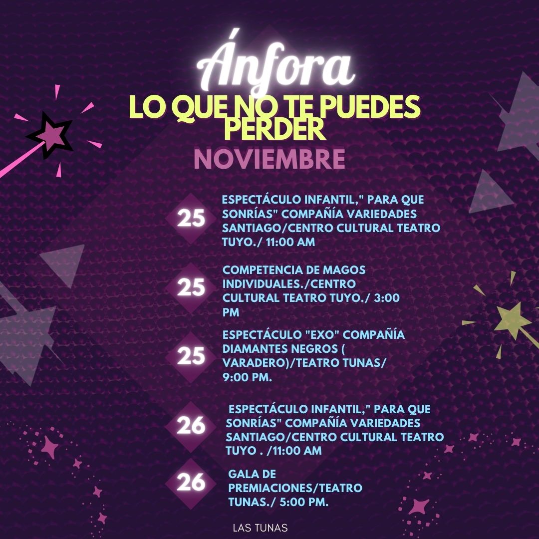 Cartelera de Evento Anfora en Las Tunas, Cuba Cartelera de Evento Anfora en Las Tunas, Cuba